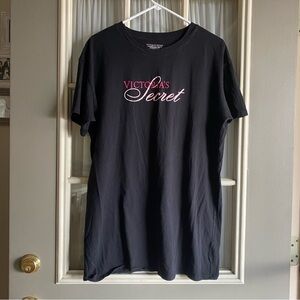 Victoria's Secret Black Logo Oversized Sleep Shirt with Pink Script